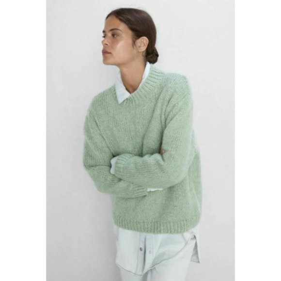 Zara Over Sized Knit Sweater Mint 